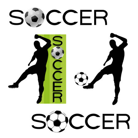 Soccer players silhouetteのイラスト素材