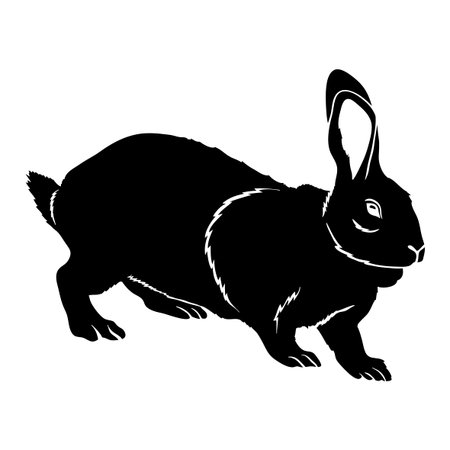 Rabbit on whiteのイラスト素材