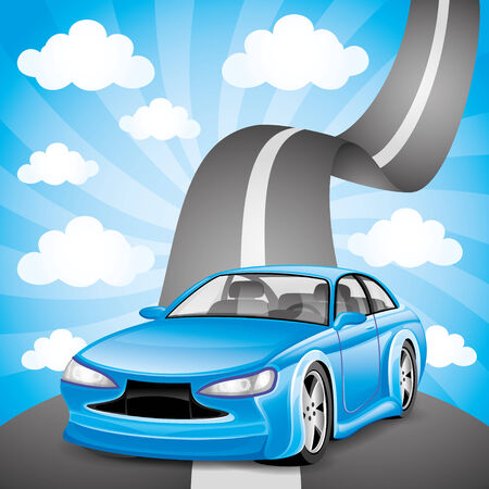 Blue car.のイラスト素材