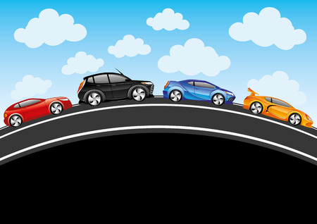 Cars on the road.のイラスト素材