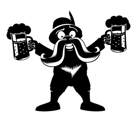 Vector sign. Bavarian man with beer.のイラスト素材