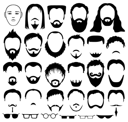 Beard, hair and glasses for the new entityのイラスト素材