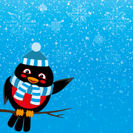 Bullfinch background with space for text.のイラスト素材