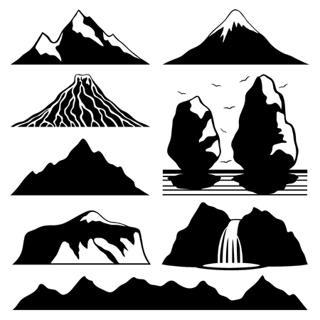 Mountain icons.のイラスト素材