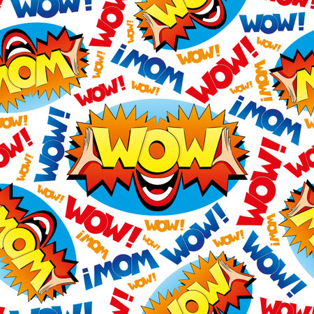 Wow bright pattern for seamless background.のイラスト素材