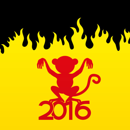 Red monkey the zodiac symbol of new year.のイラスト素材
