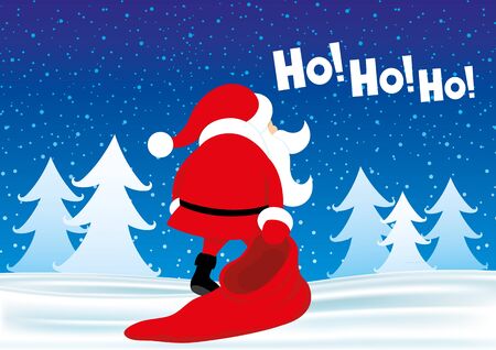 Santa Claus shouts Ho Ho Ho!のイラスト素材