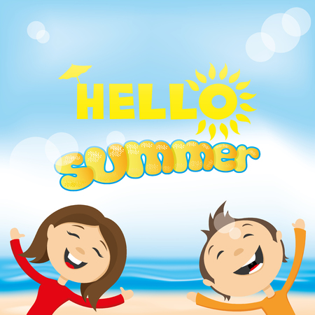 couple on the beachのイラスト素材