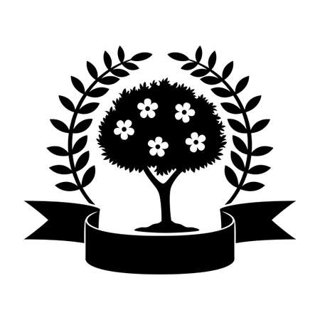 tree with flowersのイラスト素材