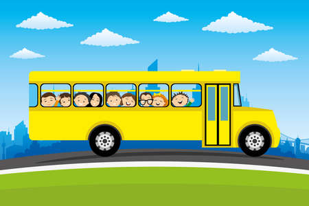 Yellow school bus.のイラスト素材