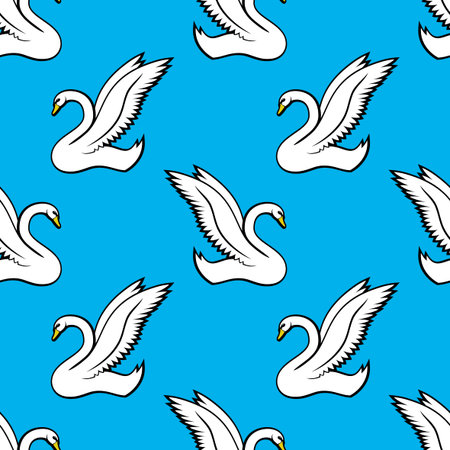 White swans.のイラスト素材