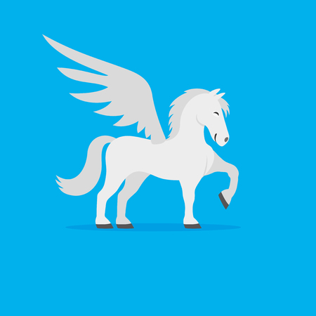 Cute white pegasus.のイラスト素材