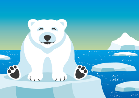 Polar bear at the North Pole.のイラスト素材
