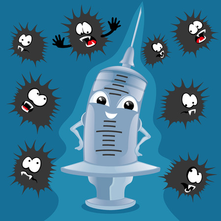 Blue syringe.のイラスト素材