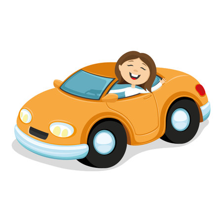 Orange car.のイラスト素材