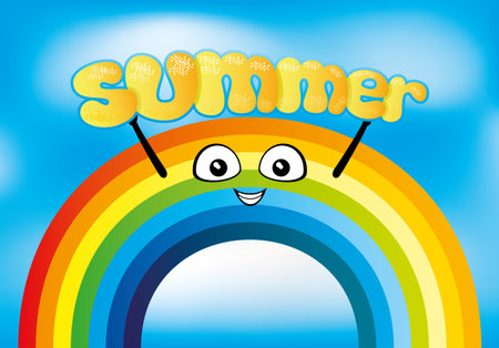 Cheerful rainbow.のイラスト素材