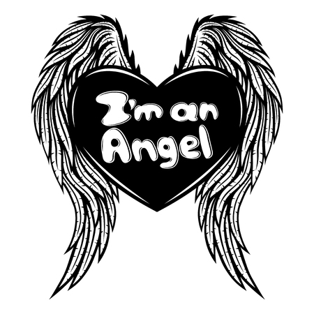 Heart with wings.のイラスト素材