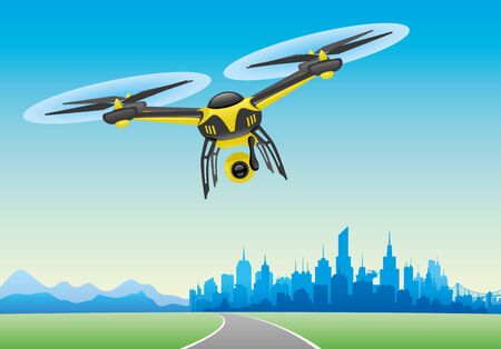 Drone in flight.のイラスト素材