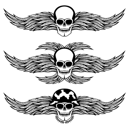 Skull with wings.のイラスト素材