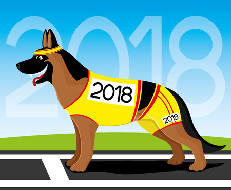 Dog symbol of the new year.のイラスト素材