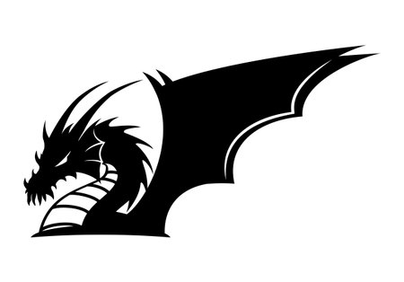 ドラゴンシルエットの写真 イラスト素材 写真素材 商用利用可能な写真素材 イラスト素材ならストックフォトの定額制ペイレスイメージズ