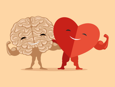 Strong brain and heart.のイラスト素材