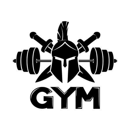 Gym sign with spartan helmet.のイラスト素材