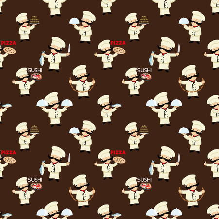 Cheerful chefs vector illustration.のイラスト素材