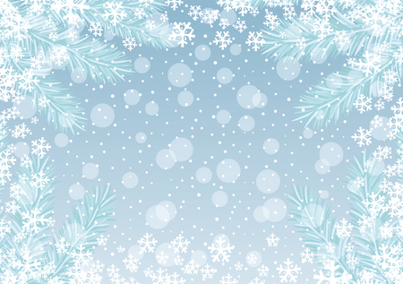 Winter background with snowflakes.のイラスト素材