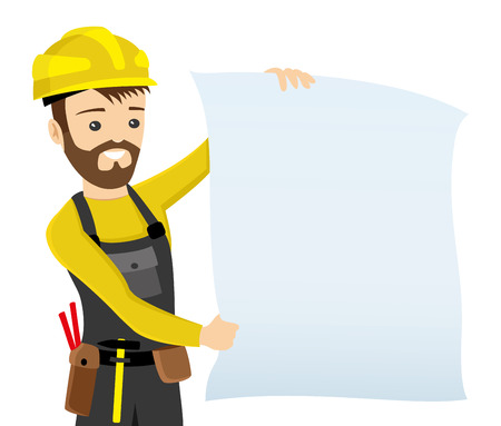 Builder in yellow helmet.のイラスト素材