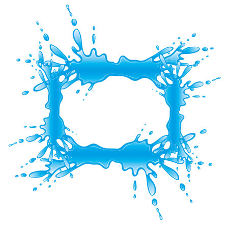 Blue frame of water splash.のイラスト素材