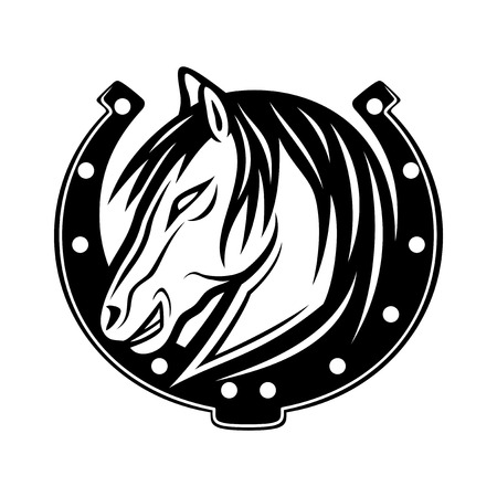 Horse and horseshoe.のイラスト素材