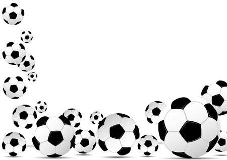Leather soccer balls on white background.のイラスト素材