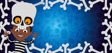 Halloween banner with zombies and bones.のイラスト素材
