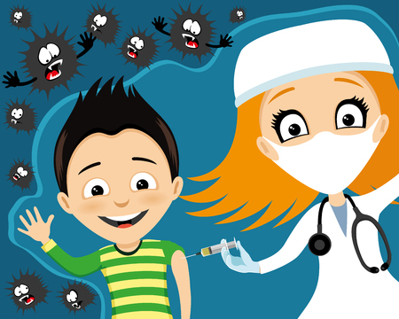 Doctor makes vaccination.のイラスト素材