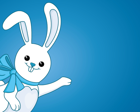 Funny bunny with a bow.のイラスト素材