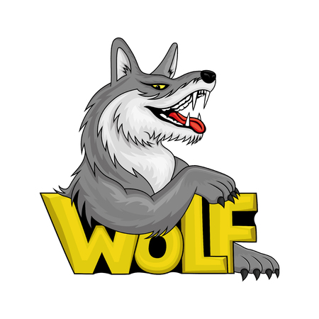 Colorful wolf sign.のイラスト素材