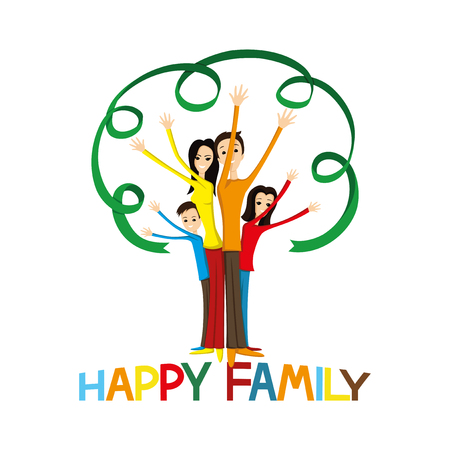 Happy family.のイラスト素材