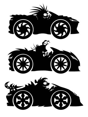 Set of monsters on a white background.のイラスト素材