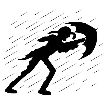 A man with an umbrella.のイラスト素材