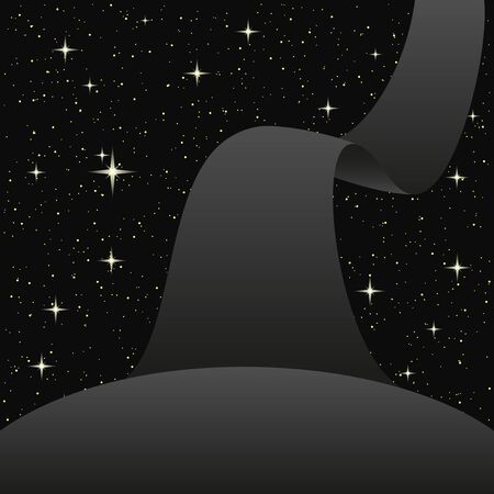 Background with black ribbon and stars in space.のイラスト素材