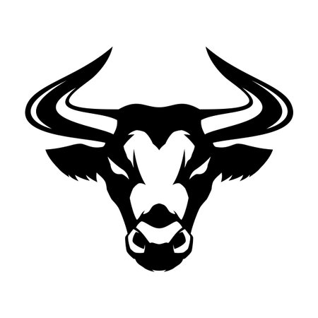 Black bull sign on a white background.のイラスト素材