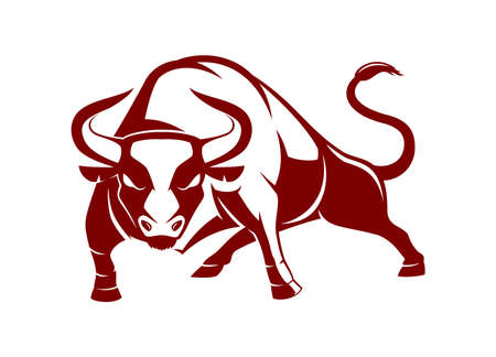 Angry bull icon on white background.のイラスト素材