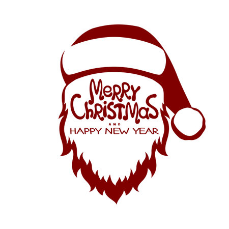 Christmas illustration with Santa Claus icon isolated on white background.のイラスト素材