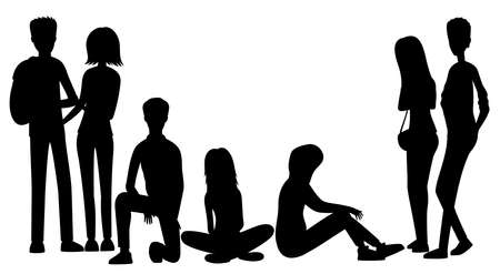 Illustration with a group of people on a white background.のイラスト素材