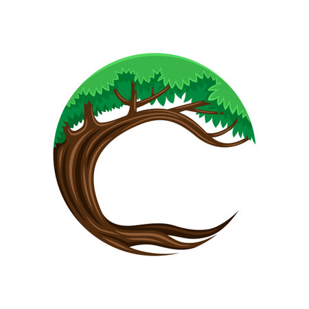 Tree icon with branches and roots on a white background.のイラスト素材