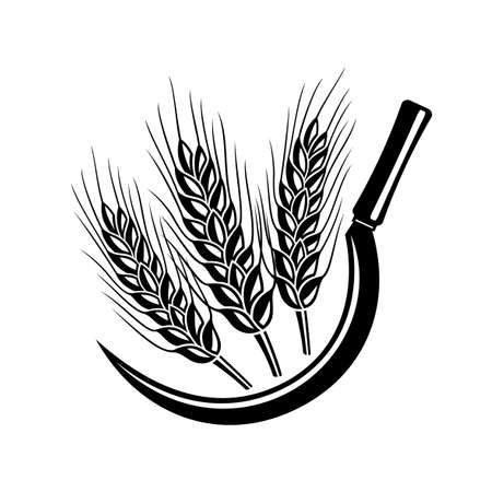 Wheat harvest icon isolated on white background.のイラスト素材
