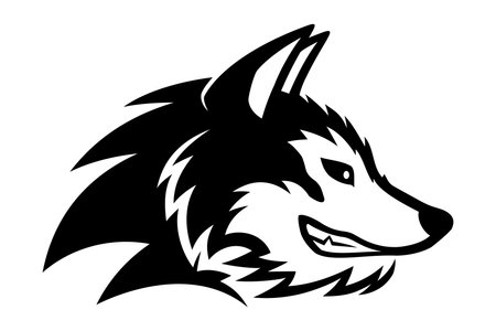 Husky dog icon isolated on a white background.のイラスト素材