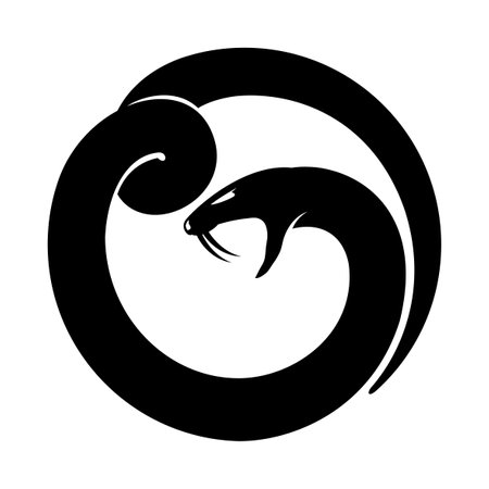 Round snake icon isolated on white background.のイラスト素材
