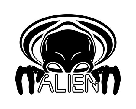Extraterrestrial alien sign icon on white background.のイラスト素材